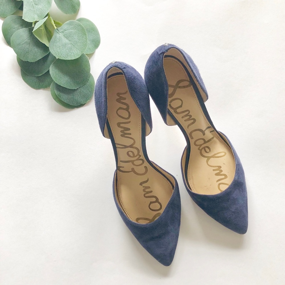Sam Edelman Navy Blue Suede Heels